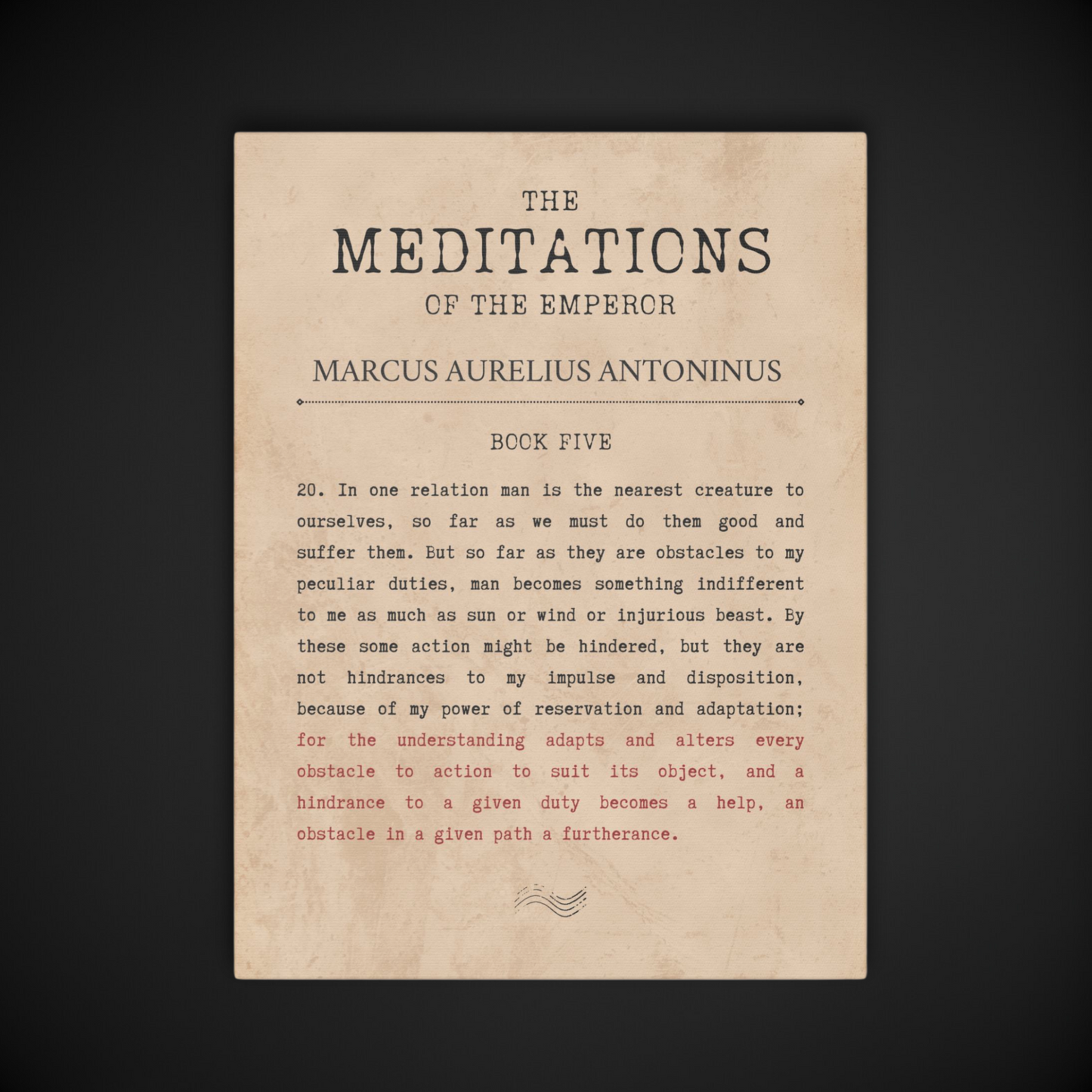 MEDITATIONS - STOIC ART CANVAS