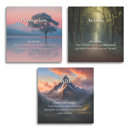 THE THREE DISCIPLINES OF STOICISM BUNDLE - STOIC ART CANVAS