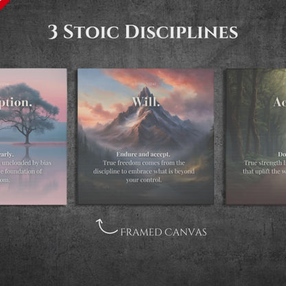 THE THREE DISCIPLINES OF STOICISM BUNDLE - STOIC ART CANVAS