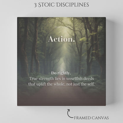 THREE DISCIPLINES: ACTION - STOIC ART CANVAS